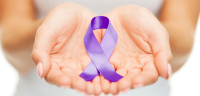 Hands with Purple Ribbon